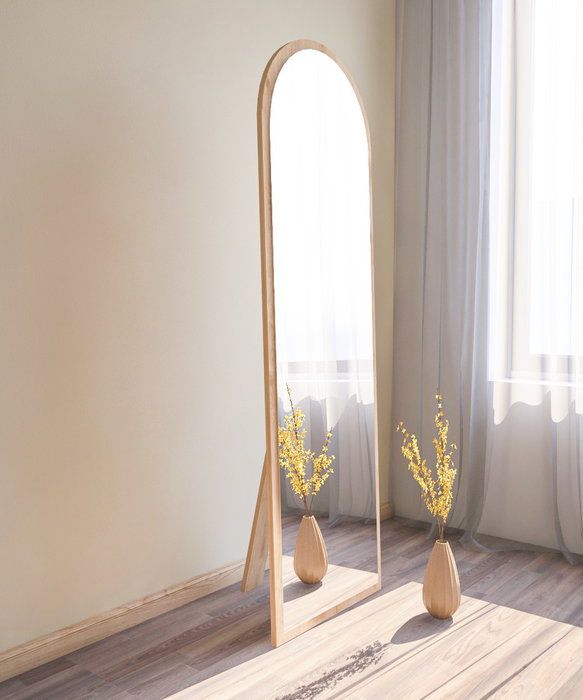 Hanah Home Espejo flotal-e Natural 160x50 cm MDF Ecológico